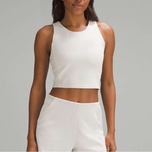 Lululemon Ribbed Softstreme Cropped Tank Top Size 2 Bone